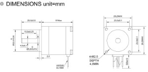 dimensions for NEMA 11 stepper motor