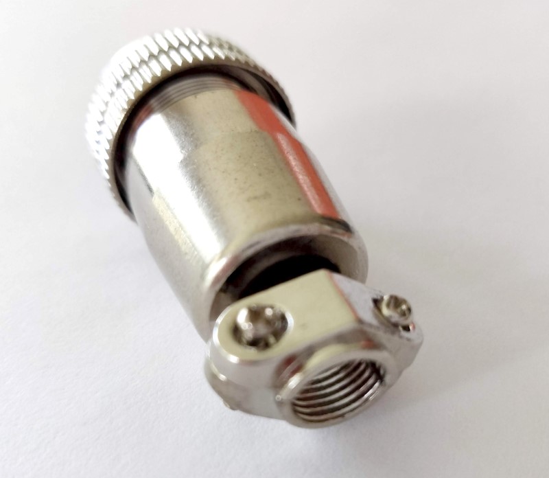 Female threaded spindle connector rear close up view.