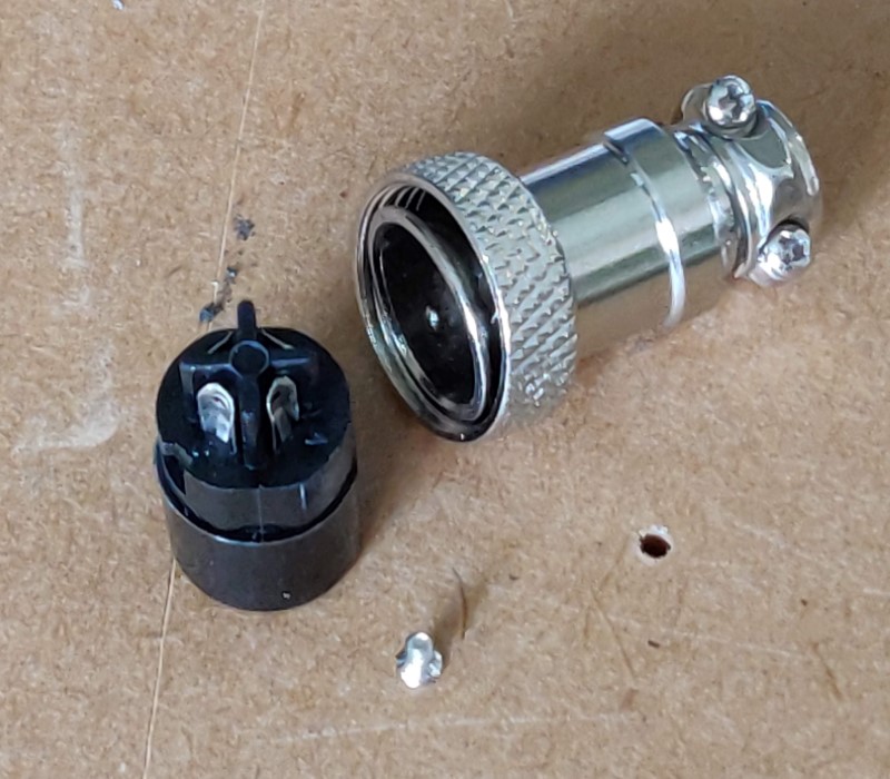 Cable End female round 12mm connector  disassembled