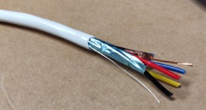 18/4 AWG Shielded stranded cable with insulation removed