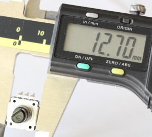 Width of one side of the rotary encoder measuring 12.7 mm.