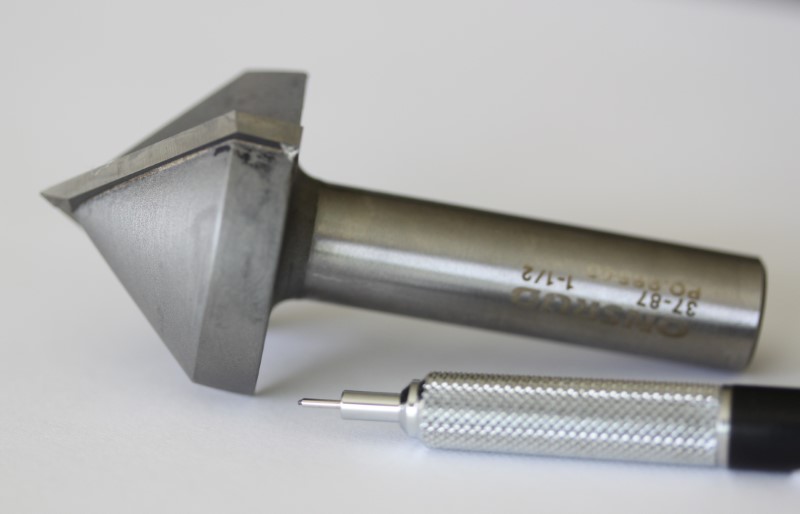 Onsrud 1-1/2 cut diameter V-carving end mill side view