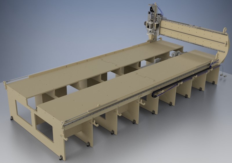 greenBullV2 CNC Router, size: 05x10, angle: flat, f1: with 4th axis, f2: no laser gantry, f3: no laser on head