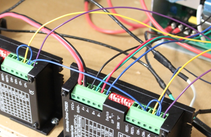 The Signal Wire Connections on the Stepper Motor Drivers