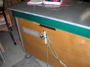 The back of Walter's blackToe cnc machine's cabinet where the motor wires are located